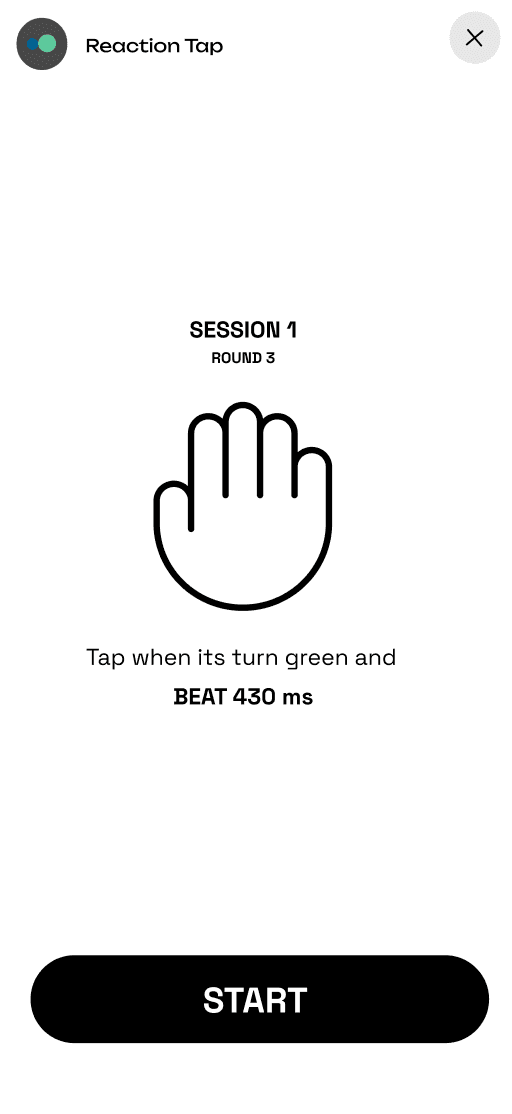 Reaction Tap — the mobile game screen