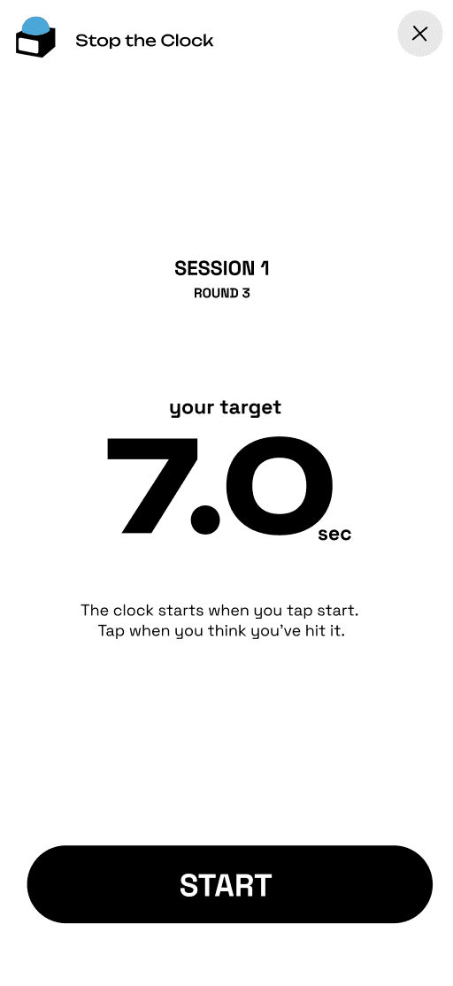 Stop the Clock — the mobile game screen